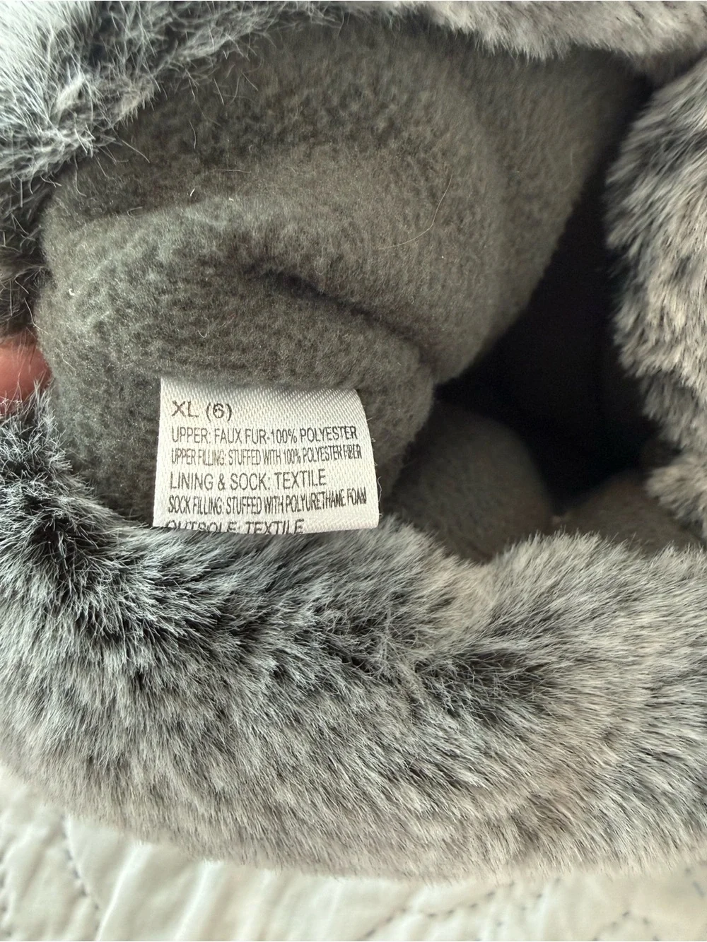 Target Kids Grey Plush Monster Claw Slippers with Black Claws
